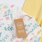 Cool Club, Komplet dziewczęcy, Body z długim rękawem, Półśpiochy, Opaska, bawełna organiczna, ecru, żółty