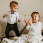 Sukienka dziewczęca z długim rękawem, ecru, Eevi