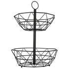 Vilde, koszyk na owoce i warzywa, metalowy, czarny, 2-poziomowy loft, 43 cm