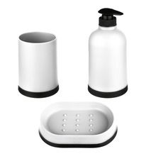 5five Simply Smart, zestaw akcesoriów łazienkowych, biało-czarny, 3 szt.