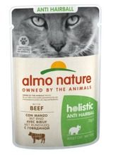 Almo Nature, Anti Hairball, mokra karma dla kota, wołowina, 70g