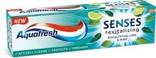 AquaFresh, Senses Energising, pasta do zębów energizująca, eucalyptus, limonka&mięta, 75 ml