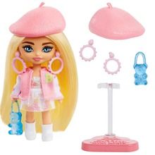 Barbie, Extra Mini Minis, mała lalka, różowa bejsbolówka