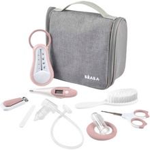 Beaba, kosmetyczka z akcesoriami do pielęgnacji niemowląt, 9 elementów, old pink