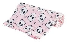 Bocioland, Panda, pieluszka bambusowa, różowa, 30-30 cm