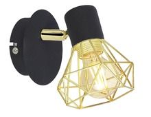 Candellux Lighting, Verve kinkiet, 1-40W E14, czarny abażur złoty, lampa ścienna