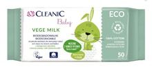 Cleanic baby eco, chusteczki nawilżane dla niemowląt i dzieci, vege milk biodegradowalne