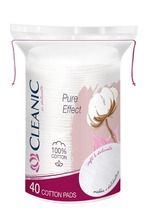 Cleanic, Pure Effect, płatki kosmetyczne, owalne, 40 szt.