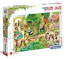 Clementoni, Maxi, Super kolor, Zoo, puzzle, 24 elementy