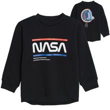 Cool Club, Bluzka chłopięca z długim rękawem, czarna, NASA