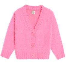 Cool Club, Sweter dziewczęcy, rozpinany, różowy fluo