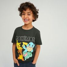 Cool Club, T-shirt chłopięcy, ciemnoszary, Pokemon
