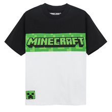 Cool Club, T-shirt chłopięcy, czarno-biały, Minecraft