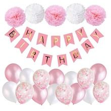 Dekoracja balonowa, urodzinowa dla dziewczynki, różowa