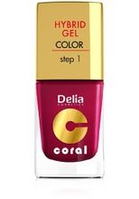 Delia Cosmetics, Coral Hybrid Gel, emalia do paznokci nr 06 wiśniowy, 11 ml