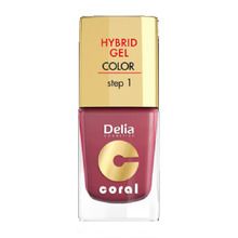 Delia Cosmetics, Coral Hybrid Gel, emalia do paznokci nr 18 marsala, 11 ml
