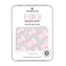 Essence, French Manicure Click & Go Nails, sztuczne paznokcie, 01 Classic French, 12 szt.