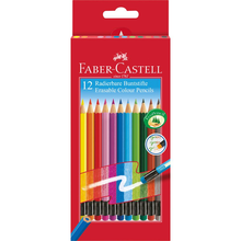 Faber-Castell, kredki ołówkowe z gumką, 12 kolorów