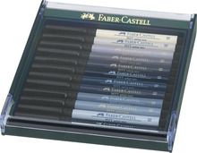 Faber-Castell, Pitt Artist Pen Brush, 12 kolorów, grey