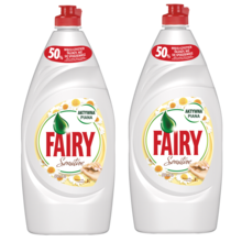 Fairy, Sensitive Chamomile & Vit E, płyn do mycia naczyń, 2-900 ml