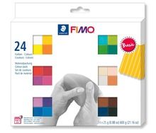 Fimo, masa plastyczna termoutwardzalna, Soft, kolory Basic, zestaw, 25g, 24 kostki