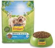 Friskies Junior, karma sucha dla psa, Kurczak, Mleko i Warzywa, 500 g