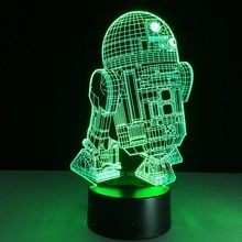 Gwiezdne Wojny, R2-D2, lampka nocna 3D z pilotem, LED