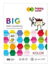 Happy Color, Big, blok rysunkowy, kolorowy, A4, 80 g, 60 arkuszy