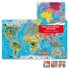 Janod, Mapa świata, puzzle magnetyczne, 92 elementy
