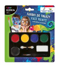 Kidea, farby do malowania twarzy, 3,4 g x 6 kolorów
