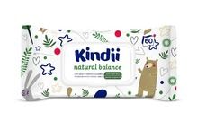 Kindii, Natural Balance, chusteczki oczyszczające dla dzieci i niemowląt, 60 szt.