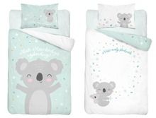Koala, 2-częściowy komplet pościeli dwustronnej, mięta, 100-135 cm