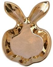 Królik, talerzyk ceramiczny, złoty, 17-24-4,5 cm
