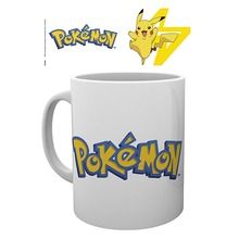 Kubek, Pokemon, Logo & Pikachu, biały