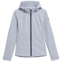 Kurtka softshell damska z kapturem, niebieska, 4F