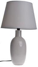 Lampa ceramiczna, beżowa prążkowana, 28-28-46 cm