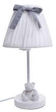Lampa drewniana, miś, biała
