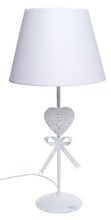 Lampa metalowa, serce, biała