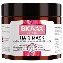 L`biotica, Biovax Botanic, maska do włosów intensywnie regenerująca, malina moroszka, baicapil, olej z róży, 250 ml