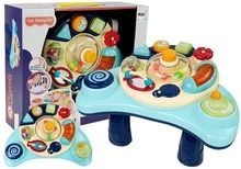 Lean Toys, interaktywny stolik dla niemowląt, niebieski