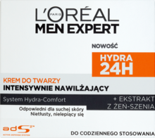 L'Oreal Paris, Men Expert Hydra 24H, krem do twarzy intensywnie nawilżający, 50 ml