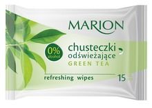 Marion, Refreshing Wipes, chusteczki odświeżające, Green Tea, 15 szt.