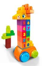 Mega Bloks, Jeżdżąca żyrafka edukacyjna, zestaw z klockami