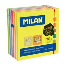 Milan, karteczki samoprzylepne w kostce, 400 kartek, neonowe, 76-76 mm