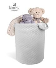 MimiNu, Velvet pikowany, kosz na zabawki, szary
