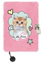 My little friend, pamiętnik z kłódką, włochacz, A5, pink cat
