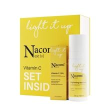 Nacomi, Next Level Vitamin C, zestaw, rozświetlający tonik do twarzy, 100 ml + witamina C, 15%, 30 ml