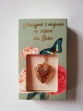 Naszyjnik z miejscem na zdjęcie, Najukochańsza Babcia, morskie opakowanie