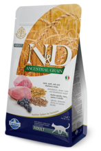 N&D Ancestral Grain, karma dla kotów dorosłych, jagnięcina, borówka, 1,5 kg