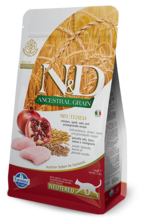 N&D Ancestral Grain, Neutered, karma dla kotów dorosłych po kastracji, kurczak, 5 kg